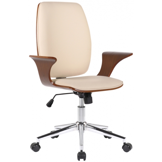 Kancelářská židle Burbank, ořech / krémová - 1