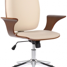 Kancelářská židle Burbank, ořech / krémová - 1