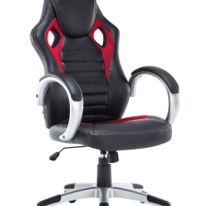 Kancelářská židle Champ, syntetická kůže, červená - 1