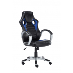 Kancelářská židle Champ, syntetická kůže, modrá