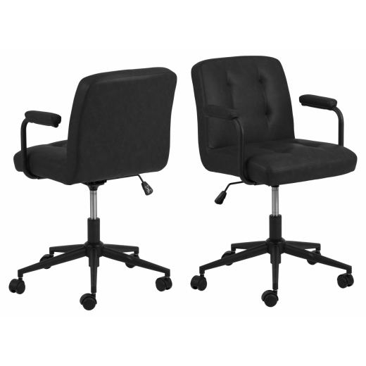 Kancelářská židle Cosmo II, syntetická kůže, černá - 1