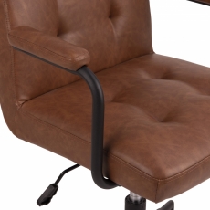 Kancelářská židle Cosmo II, syntetická kůže, hnědá - 5