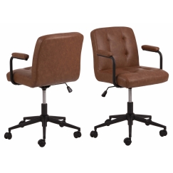 Kancelářská židle Cosmo II, syntetická kůže, hnědá