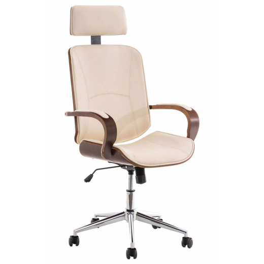 Kancelářská židle Dayton, ořechová / krémová - 1