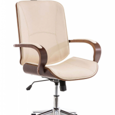 Kancelářská židle Dayton, ořechová / krémová - 1