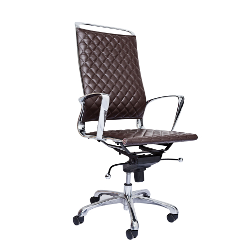 Kancelářská židle Ell HB, syntetická kůže, hnědá - 1