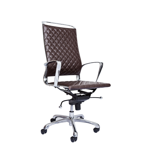 Kancelářská židle Ell HB, syntetická kůže, hnědá