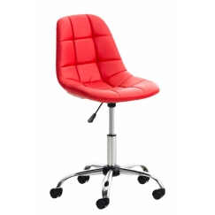 Kancelářská židle Emil,  syntetická kůže, červená