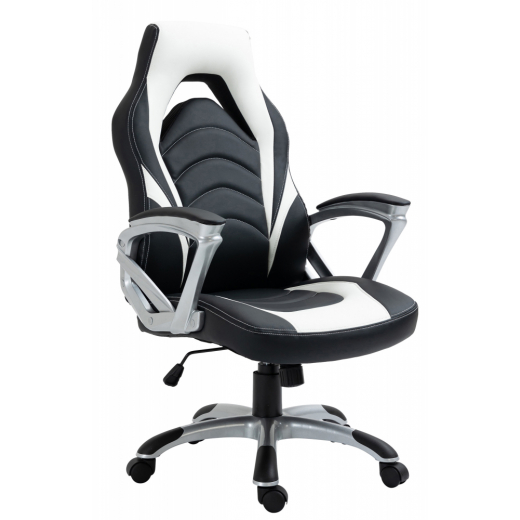 Kancelářská židle Foxton, syntetická kůže, bílá - 1