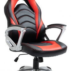 Kancelářská židle Foxton, syntetická kůže, červená - 1