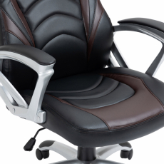 Kancelářská židle Foxton, syntetická kůže, hnědá - 7