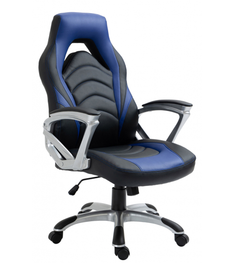 Kancelářská židle Foxton, syntetická kůže, modrá