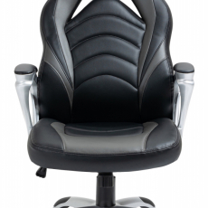 Kancelářská židle Foxton, syntetická kůže, šedá - 2
