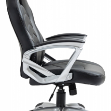 Kancelářská židle Foxton, syntetická kůže, šedá - 3