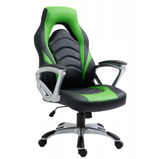 Kancelářská židle Foxton, syntetická kůže, zelená - 1