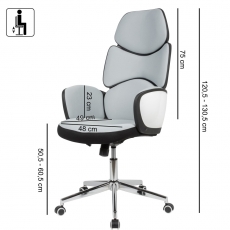 Kancelářská židle Gerda, textilní potahovina, šedá - 3