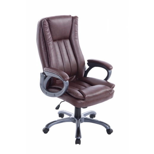 Kancelárska stolička Gini, tmavo hneda - 1