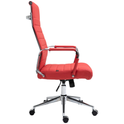 Kancelářská židle Kolumbus, pravá kůže, červená