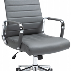 Kancelářská židle Kolumbus, pravá kůže, šedá - 1