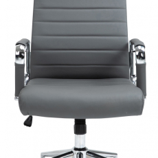 Kancelářská židle Kolumbus, pravá kůže, šedá - 2