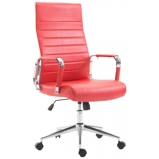 Kancelářská židle Kolumbus, syntetická kůže, červená - 1