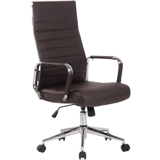 Kancelářská židle Kolumbus, syntetická kůže, hnědá - 1