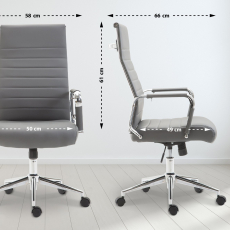 Kancelářská židle Kolumbus, syntetická kůže, šedé - 7