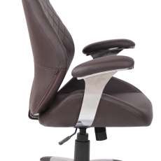 Kancelářská židle Layton, syntetická kůže, hnědá  - 3