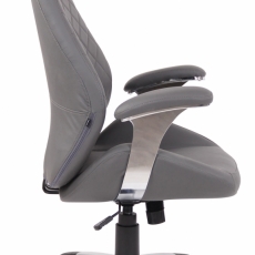 Kancelářská židle Layton, syntetická kůže, šedá - 2