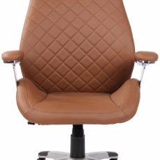 Kancelářská židle Layton, syntetická kůže, světle hnědá  - 1