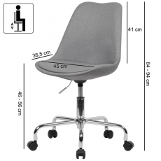 Kancelářská židle Leos, textilní potahovina, šedá - 3