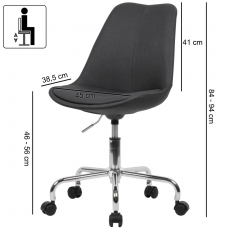 Kancelářská židle Leos, textilní potahovina, tmavě šedá - 3