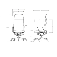 Kancelářská židle Lider HB, syntetická kůže, černá - 5