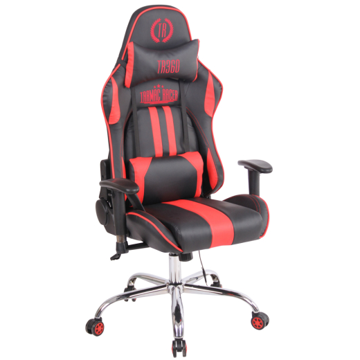 Kancelářská židle Limit XM s masážní funkcí, syntetická kůže, černá / červená - 1