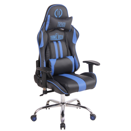 Kancelářská židle Limit XM s masážní funkcí, syntetická kůže, černá / modrá - 1