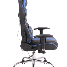 Kancelářská židle Limit XM s masážní funkcí, syntetická kůže, černá / modrá - 3
