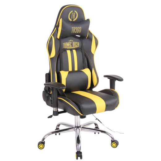 Kancelářská židle Limit XM s masážní funkcí, syntetická kůže, černá / žlutá - 1