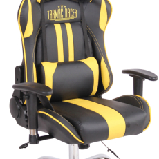 Kancelářská židle Limit XM s masážní funkcí, syntetická kůže, černá / žlutá - 1