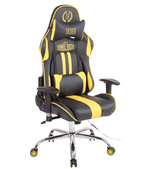 Kancelářská židle Limit XM s masážní funkcí, syntetická kůže, černá / žlutá