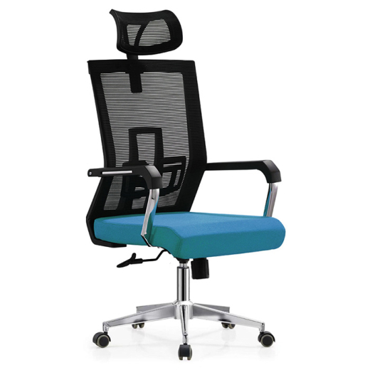 Kancelářská židle Luccas HB, textil, černá / modrá - 1