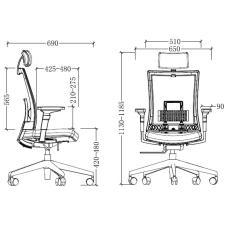 Kancelářská židle Luxe HB, textil, černá - 7