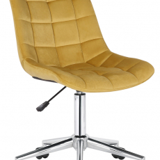 Kancelářská židle Medford, samet, žlutá - 1