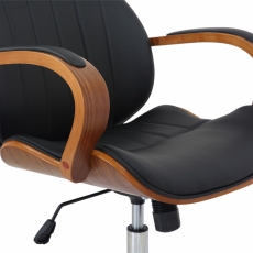 Kancelářská židle Melilla, syntetická kůže, ořech / černá - 6