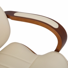 Kancelářská židle Melilla, syntetická kůže, ořech /  krémová - 7