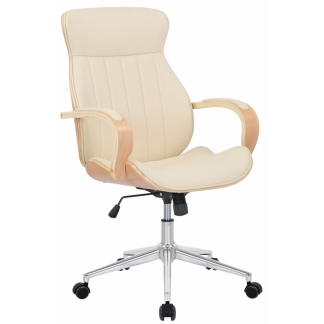 Kancelářská židle Melilla, syntetická kůže, přírodní / krémová
