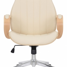 Kancelářská židle Melilla, syntetická kůže, přírodní / krémová - 2