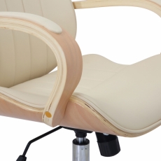 Kancelářská židle Melilla, syntetická kůže, přírodní / krémová - 6