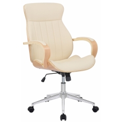 Kancelářská židle Melilla, syntetická kůže, přírodní / krémová