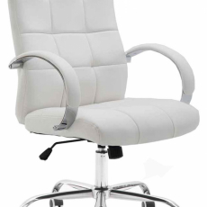 Kancelářská židle Mikos, syntetická kůže, bílá - 1