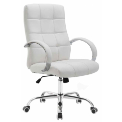 Kancelářská židle Mikos, syntetická kůže, bílá
